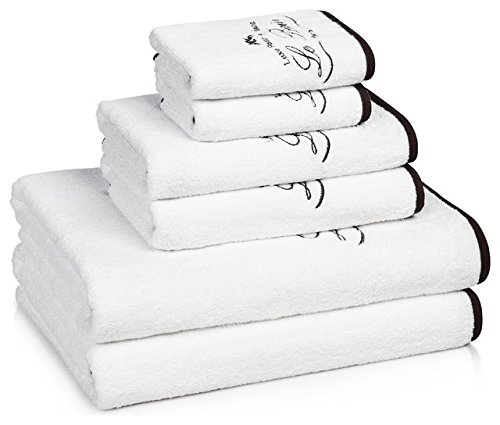 Kassatex Stylishly Trendy, High Quality, 100% Egyptian Cotton Le Bain Collection Bath Towels (Hand Towel, White)
