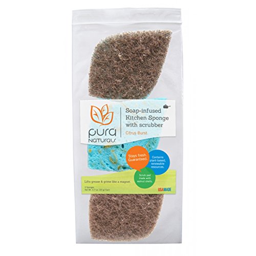 Algopix Similar Product 11 - Pura Sponge Srub Leaf W Soap, 3.3 oz