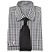 Savile Row Mens Black White Gingham Check Classic Fit Formal Shirt Size 15.5