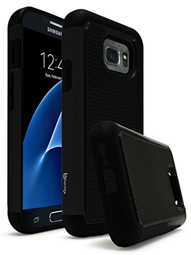 Samsung Galaxy S7 Active Case Bastex Hybrid Slim Fit Rugged Heavy Duty Black Rubber Silicone & Hard Plastic Black/Black Protective Shell Case Cover for Galaxy Samsung S7 Active G891A