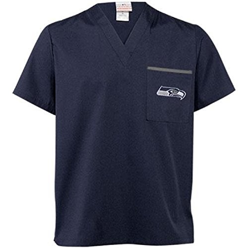 NFL Solid Top Medical Scrub (Seattle Seahawks, Medium)