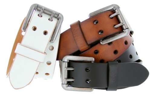 Belts.com Metro Twin Roller Vintage Full One-Piece 100% Leather Jean Belt 1-1/2
