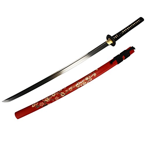 DerShogun Kirschblüten Katana Samuraischwert mit handbemalter Saya und scharfer Klinge ...