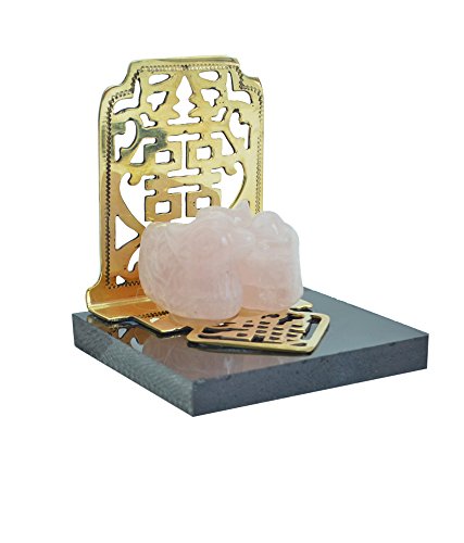 Kriti Feng Shui Mandarin Ducks in Rose Quartz for Love and Relations