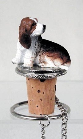Wine Bottle Stopper - Basset Hound Decorative Cork - Hand Painted Dog