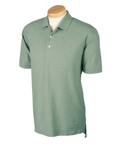 Devon & Jones Men's Short Sleeve Recycled Pima Melange Pique Polo Shirt D153GR