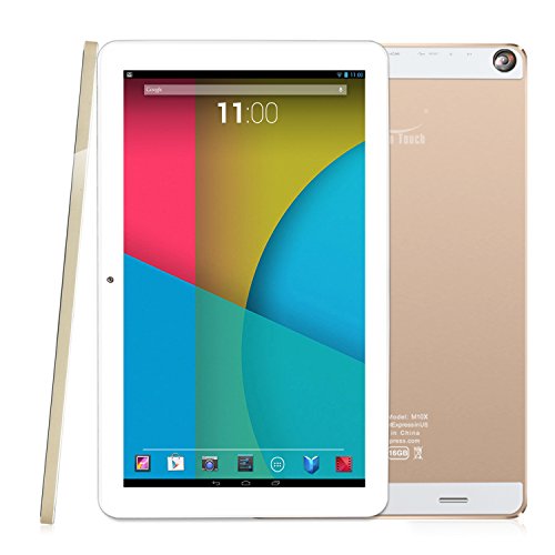 Dragon Touch® M10X 10.1'' Quad Core Tablet PC, Google Android 4.4 KitKat, 1GB RAM 16GB Nand Flash, IPS Display 1366 x 768 HD Screen, Rear Camera 5.0 MP w/ AutoFocus, Bluetooth®, HDMI Output, 1 Year Warranty, US Customer Service & Technical Support [ 2015 New Model by TabletExpress ]