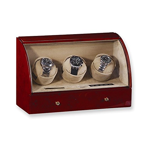 Algopix Similar Product 18 - Dark Burlwood Gloss Finish Triple Watch