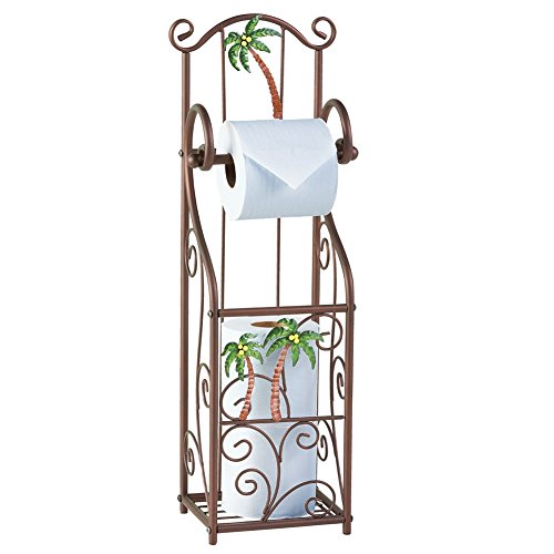 Tropical Palm Leaf Metal Toilet Paper Holder