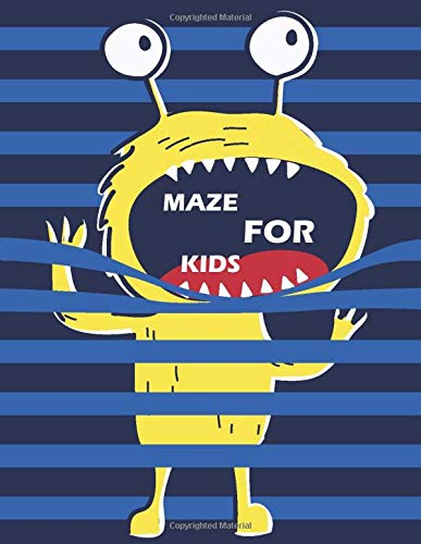 Maze For Kids: Age 8-12 Years With Hand Drawn Cute Monster Cover by Shamrock Logbook