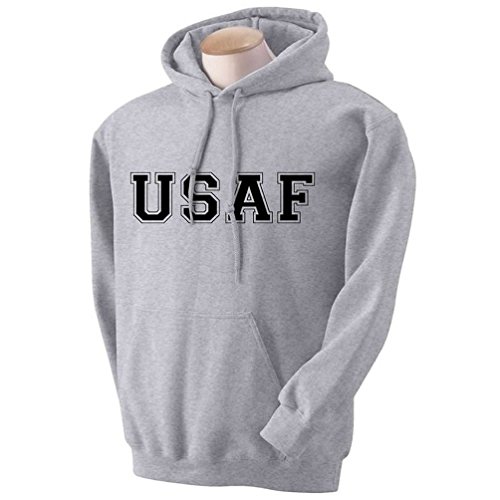 USAF Air Force Hooded Sweatshirt in Gray