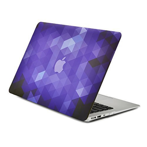 Unik Case Gradient Ombre Triangular Galore Dark Purple Graphic Ultra Slim Light Weight Matte Rubberized Hard Case Cover for Macbook Air 13