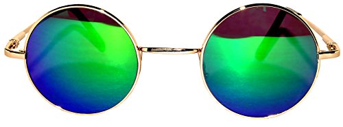 Retro Round Circle Colored Vintage Tint Sunglasses Metal Frame Spring hinge OWL