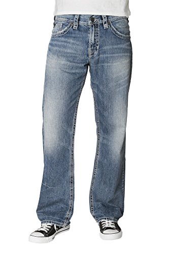 

Silver Jeans Denim Mens Gordie Flap Loose Medium Wash M8456LJB180