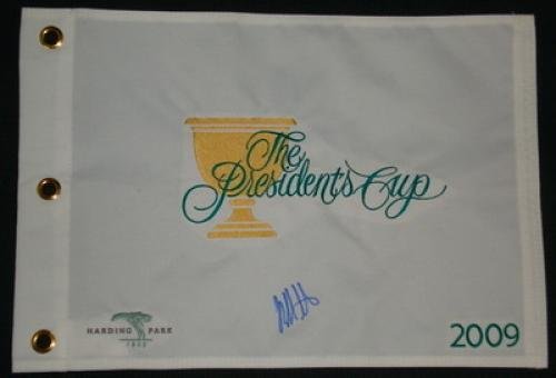 

Bubba Watson Autographed Presidents Cup Golf Flag (w/ Proof!) - Autographed Pin Flags