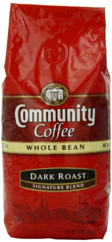 Community Coffee Whole Bean Coffee, Dark Roast, 12-Ounce Bags (Pack of 3)