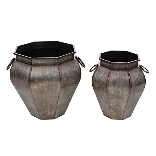 Algopix Similar Product 1 - Benzara Distressed Metal Planter Set