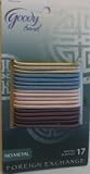 GOODY HAIR ELASTICS - NO METAL - HAIR HOLDERS (2 PACKS OF 17) GENTLE ELASTICS - FOREIGN EXGHANGE