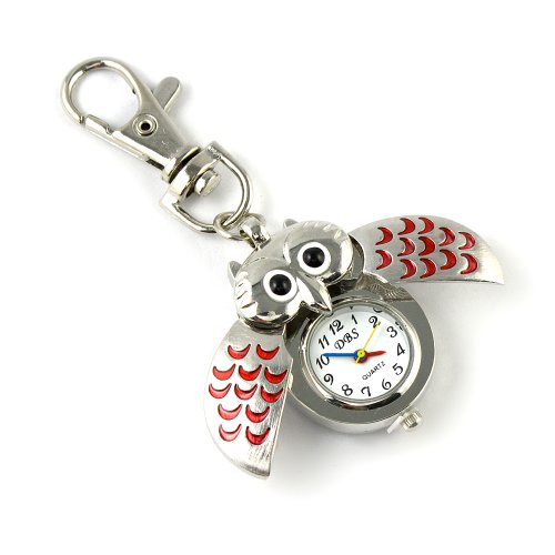 YouYouPifa Unisex's Alloy Strap Quartz Beetle Keychain Watches (Silever Strap / White Dial)