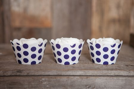 

Navy Blue Large Polka Dot Cupcake Wrappers, 12 Count