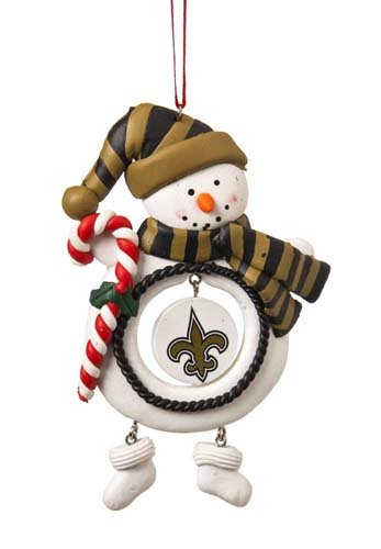 New Orleans Saints Jolly Christmas Snowman Ornament