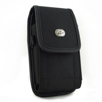 Black Vertical Heavy Duty Rugged Cover Belt Clip Side Case Pouch For Alcatel A382G Tracfone THE BIG EASY
