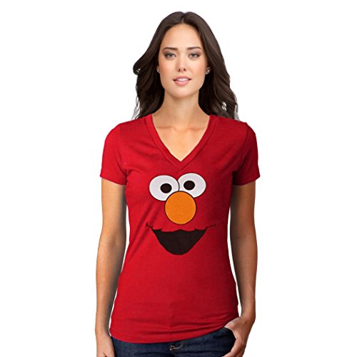 Sesame Street Elmo Face V-Neck Women's T-Shirt