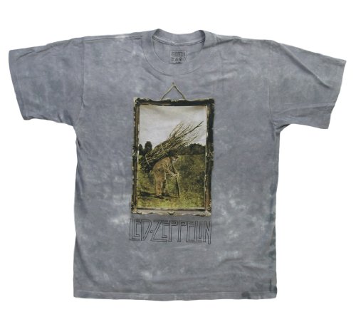 Liquid Blue Led Zeppelin Man With Sticks T-Shirt Gray