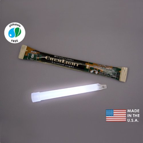 

(10 Pack) Cyalume Light sticks 9-51460PF - NSN 6260-01-218-5146 - 6 in. ChemLight - White - 8 Hours - Military Grade