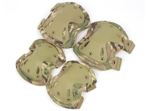 【お買い得！エルボー&ニーパッドセット】HATCH(ハッチ) XTAKタイプ プロテクトパッドセット/マルチカム迷彩★サバイバルゲームや自転車に