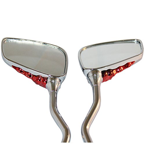 

CHROME 3D RED SKULL HAND SKELLINGTON REARVIEW MOTORCYCLE MIRRORS FOR 2012 Hyosung GT250