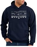 Ford Mustang LEGEND HONEYCOMB GRILLE Adult Hooded Pullover Sweatshirt Hoody Hoodie – Navy, Large