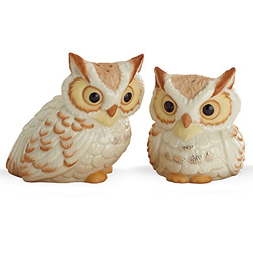 

Lenox Wise Owl Salt and Pepper Set Two Owl Bird Set