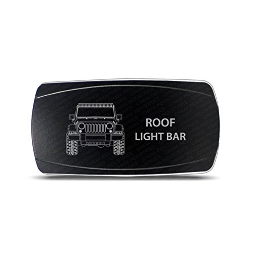 CH4x4 Rocker Switch Jeep Wrangler JK Roof Light Bar Symbol - Horizontal - White LED