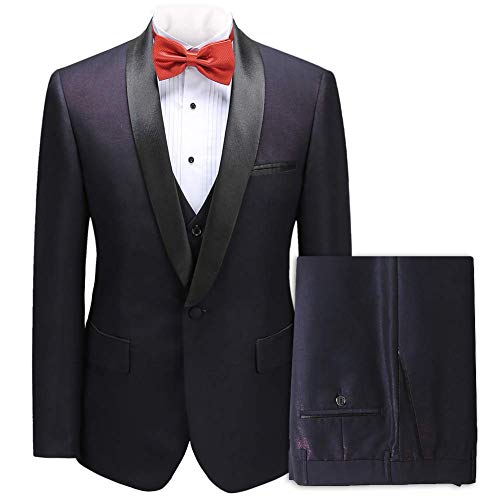 Algopix Similar Product 17 - Mens 3 Piece Suit Slim Fit Blazer Vest