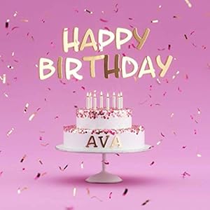 Happy Birthday Ava: Pink Guest Book for Kids Birthday Party with Name