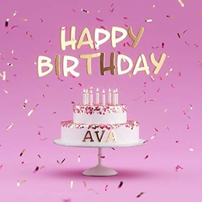 Happy Birthday Ava: Pink Guest Book for Kids Birthday Party with Name