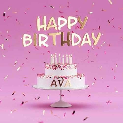 Happy Birthday Ava: Pink Guest Book for Kids Birthday Party with Name by Visufactum Books