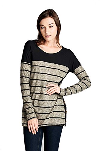 Shopglamla Stripe Color Block Pocket Button Made in USA