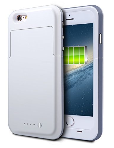 iPhone 6S Battery Case, HianDier 3800mAh Extended Rechargeable Battery Case iPhone 6 / 6S Power Bank Cover Portable Charger Battery Pack for iPhone 6 / 6S 4.7''-White