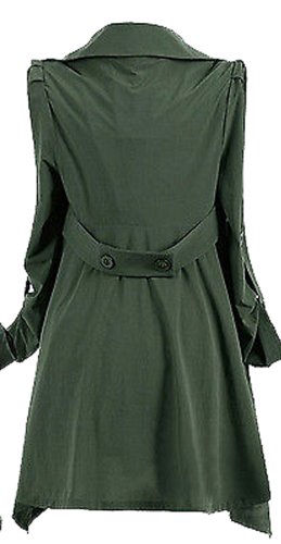 VonFon Women's Windbreaker Long Double Breasted Slim Coat