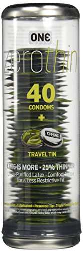 ONE Zero Impossibly Thin 40 Ultra-thin Latex Condoms w/ Pocket Container