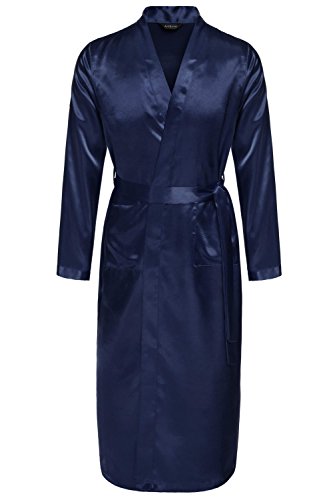Avidlove Men Robes Long Satin Bathrobe Lightweight Sleepwear