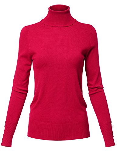 Luna Flower Women's Rib Knit Turtle Neck Long Sleeve Sharkbite Uneven Hem Tops