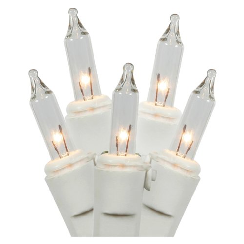 LiteSource 32310 - 20 Light White Wire Clear Miniature Christmas Light String Set with 3