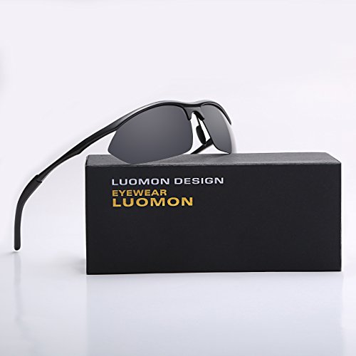 LUOMON LM3129 70mm Polarized Wrap-Around Sport Sunglasses
