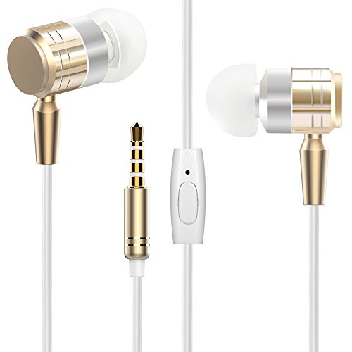 G-Cord ® In-Ear Earphones with Remote and Mic for Apple iPhone, iPad, iPod, Samsung Galaxy, Android Smartphones and More (Gold)