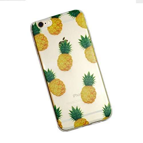 iPhone 6  / 6S Case, Deco Fairy Translucent Silicone TPU Soft Back Cover (Pineapple Summer Fruits Overload)