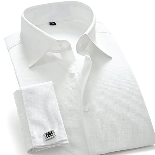 QB French Cuff Shirts For Men Slim Fit Men Shirts Long Sleeve Dress Shirts