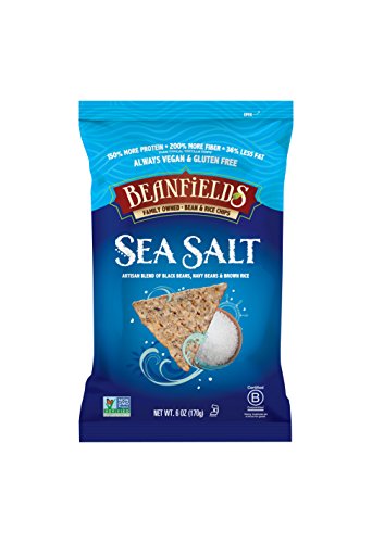 Beanfields Bean & Rice Chips, Sea Salt, 6 Ounce (Pack of 6)